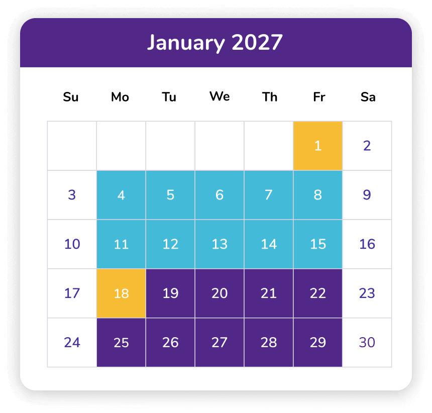 January 2027 Calendar
