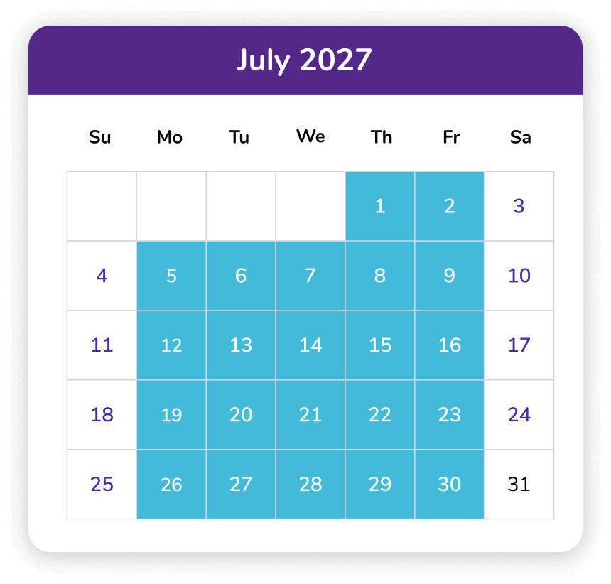July 2027 Calendar