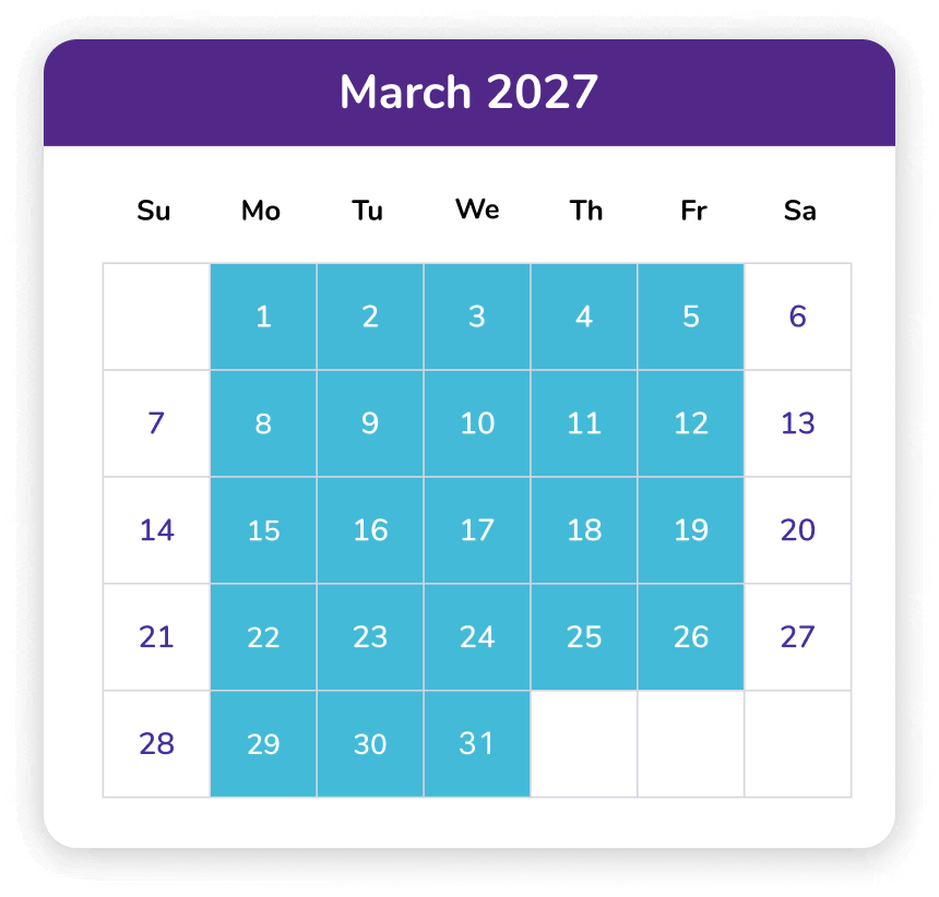 March 2027 Calendar